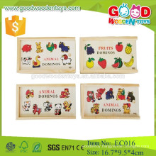 Popuplar fruit& animal Cheap wood domino toys